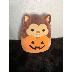 Squishmallows Wade the Werewolf Plush Brown Orange Pumpkin Halloween 8"